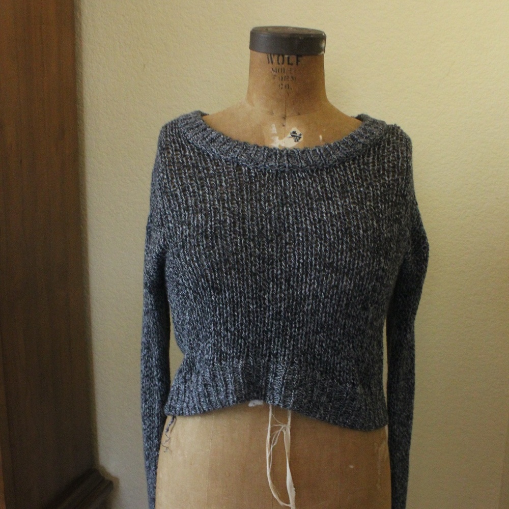 Black and white knit sweater